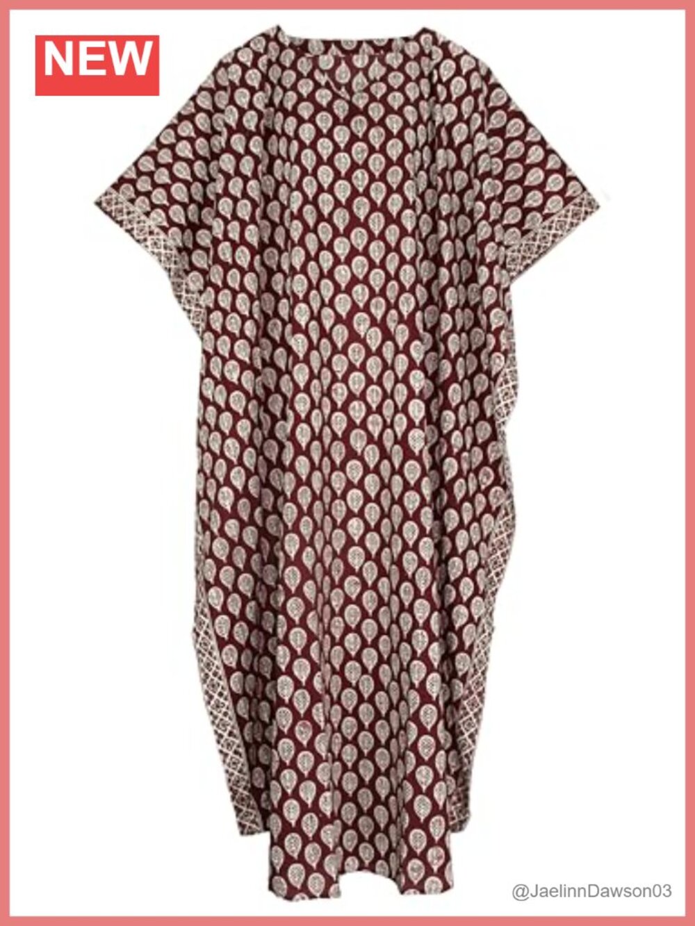 Hand Blocked Batik Cotton Kaftan Maxi Dress Loungewear Plus Size